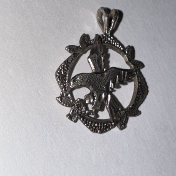Sterling Silver Eagle Pendant, encircled - Picture 2 of 16